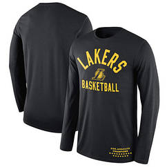 Лонгслів чорний Лейкерс Lakers тренувальна футболка з довгим рукавом