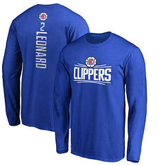 Лонгслив синій Кліпперс Ленард 2 Clippers Leonard тренувальна футболка з довгим рукавом