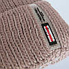 Однотонна дитяча / підліткова в'язана шапка Caskona на зиму, темна пудра, фото 3