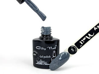 Гель-лак сірий з дрібним шіммери з мікроблиском City Nail № 933