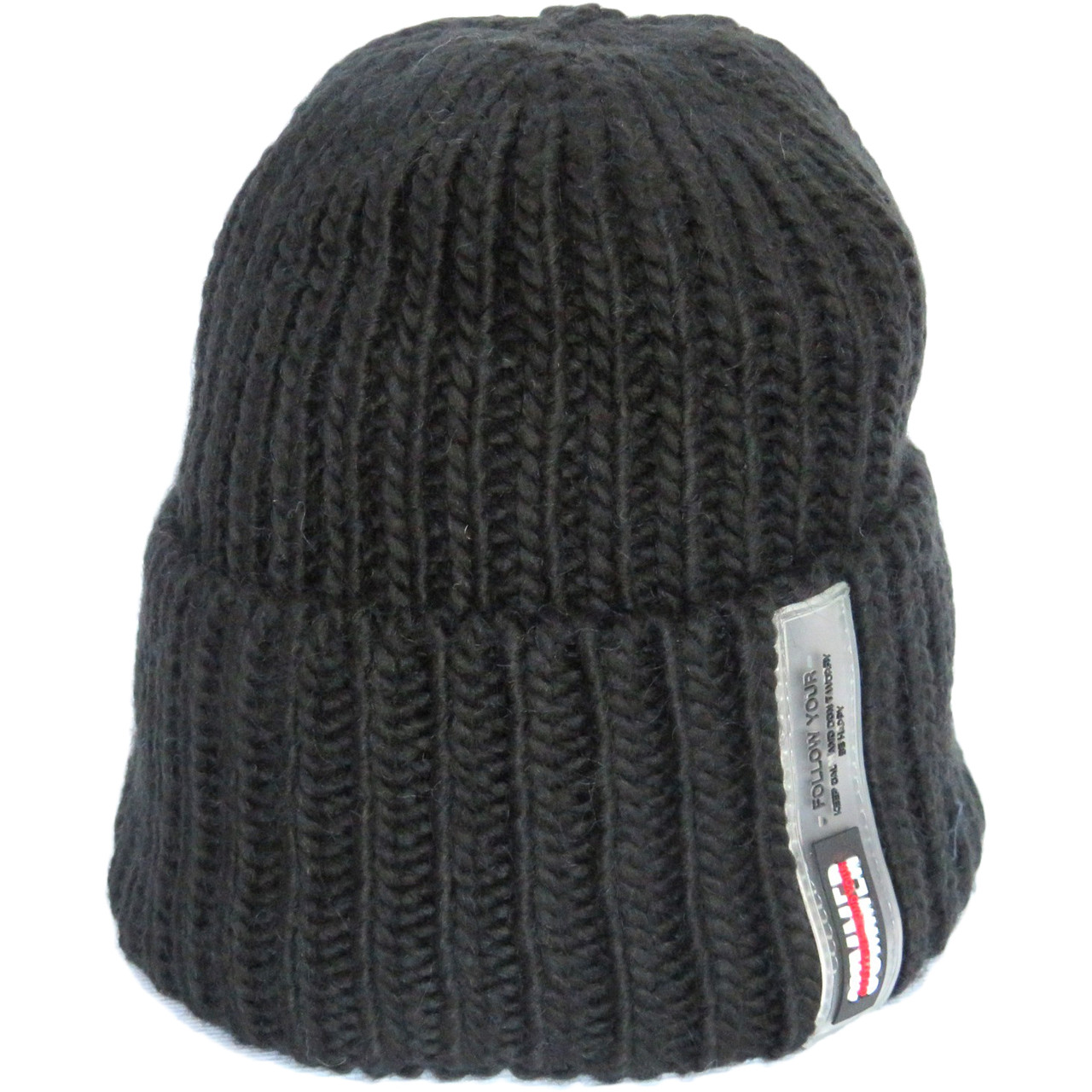 Однотонна дитяча / підліткова в'язана шапка Caskona на зиму, чорна