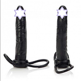 Страпон-фалоїмітатор із кільцем на пеніс, насадка для подвійного проникнення, інтимні іграшки для сексу, фото 3