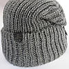 Зимова дитяча / підліткова в'язана шапка на кнопці Caskona для хлопчиків, темно-сіра, фото 2