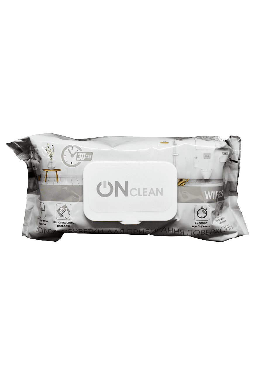 Серветки для прибирання «ONclean wipes» (ONclean серветки)» в м‘якій упаковці, 120 шт