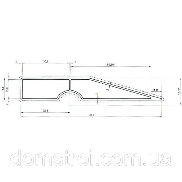 Правило трапецієподібне 100 см INTERTOOL MT-2210