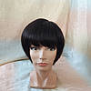 Перуки з натуральних волосся боб-каре чорний кава 1727HH - 2, фото 2