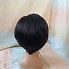 Перуки з натуральних волосся боб-каре чорний кава 1727HH - 2, фото 3