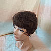 Перуки з натуральних волосся короткий шоколадний 1703 - 4, фото 6