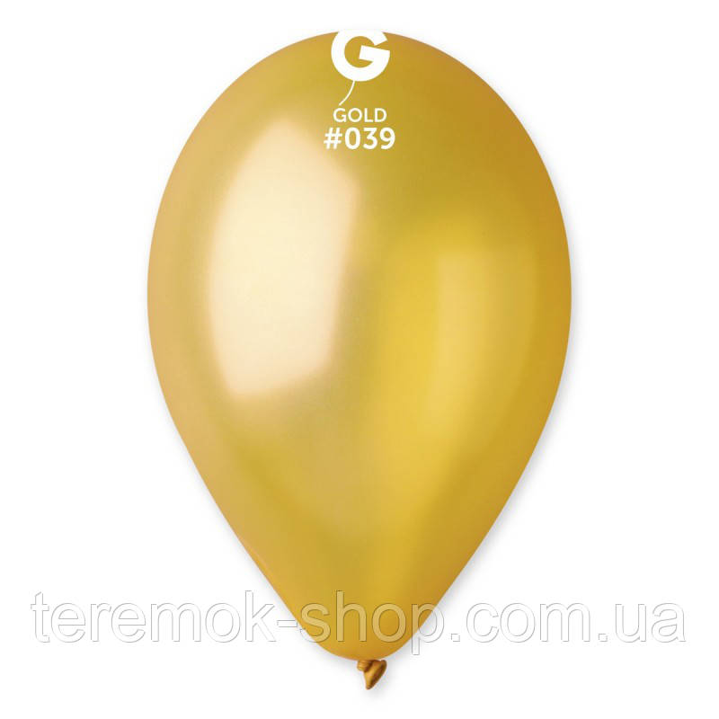 Повітряні кулі золото, кульки латексні металік 30 см 11" Gemar Італія 5 шт