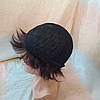 Перука коротка з натурального волосся темно-каштановий 049HH -2/33, фото 7