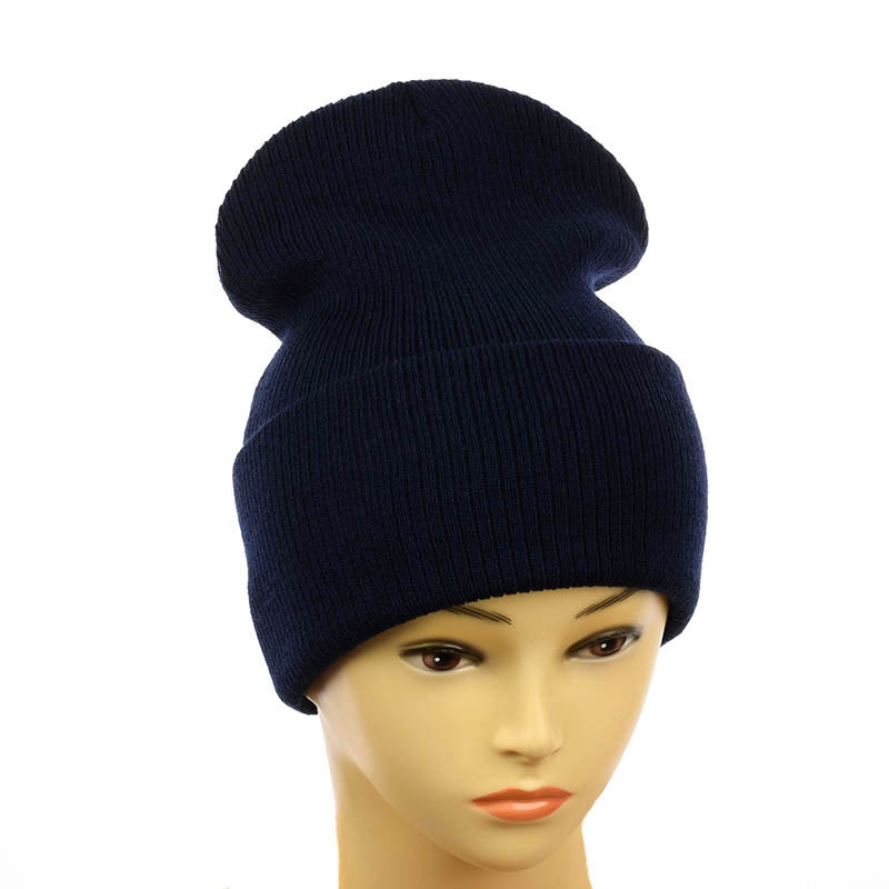 Шапка-лопата з широким вiдворотом "Нітіка" темно-синій