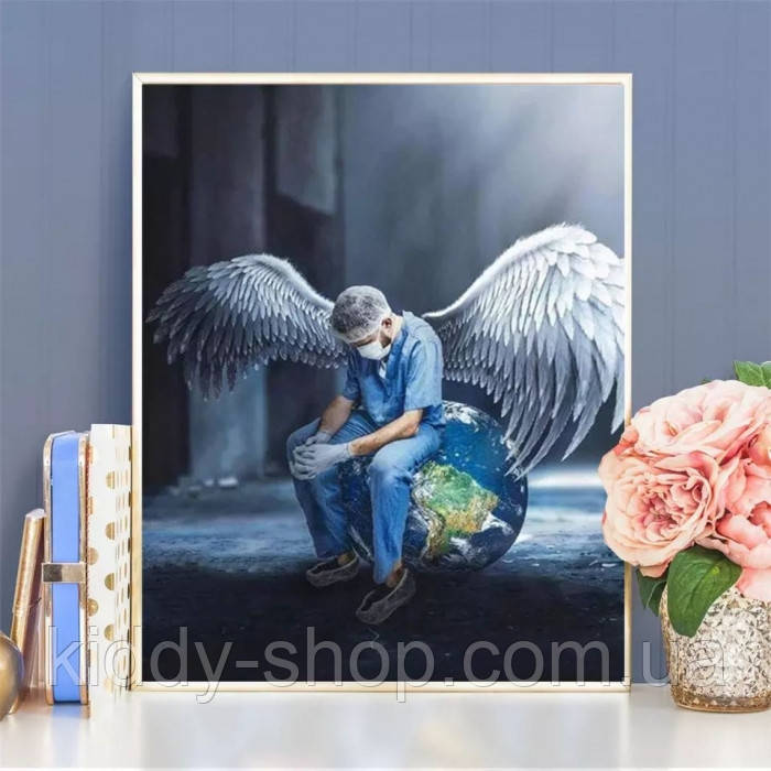 Алмазна вишивка. Картина на підрамнику "Він - янгол" , розмір 40х50, фото 1