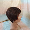 Перука короткий з натуральних волосся каштанове 049HH -6, фото 4