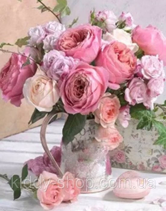 Алмазна вишивка. Картина на підрамнику "Букет коханій" , розмір 40х50, фото 1