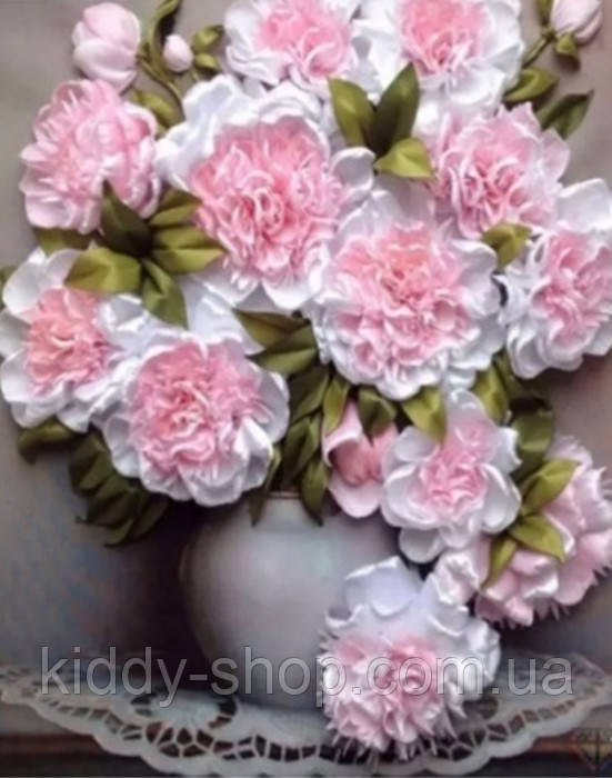 Алмазна вишивка. Картина на підрамнику "Ніжні півонії" , розмір 40х50, фото 1