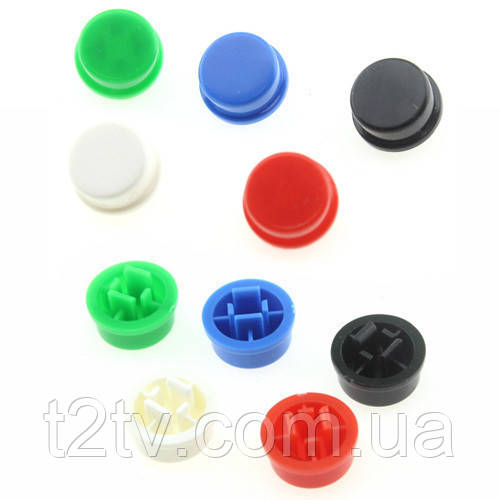 10x Колпачок круглый тактовой кнопки микрика 12мм, цвета, цена 25 грн ...