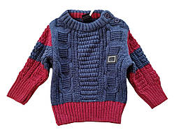 Дитячий светр для хлопчика р. 74,86 см Туреччина Теплий в'язаний светр для хлопчика 1 рік, синій