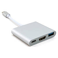 Адаптер USB Type-C – HDMI/USB 3.0/Type-C (0.15 m) – ExtraDigital