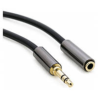 Кабель Audio 3,5 mm (Plug-Socket), 3 метра, 30 AWG, Stereo, Gold, PVC – ExtraDigital