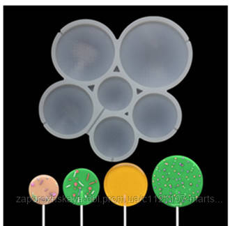 Силіконовий Молд для карамелі та ін "Круги різні на паличці", фото 1