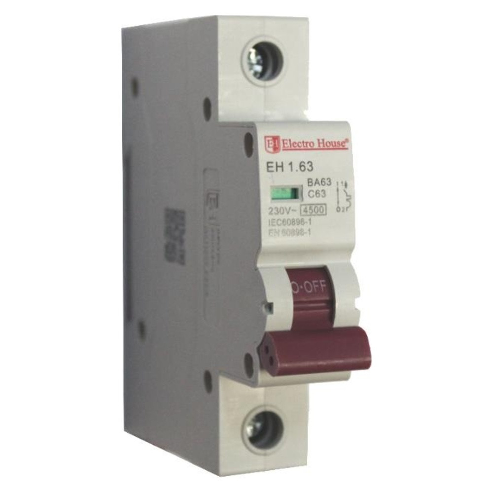 Автоматичний вимикач 1P 63A 4,5 kA 230-400V IP20