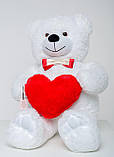 Плюшевий ведмедик із серцем Mister Medved Бэрти 110 см Білий, фото 2