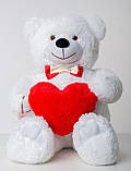 Плюшевий ведмедик із серцем Mister Medved Бэрти 110 см Білий, фото 4