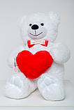Плюшевий ведмедик із серцем Mister Medved Бэрти 110 см Білий, фото 5