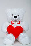 Плюшевий ведмедик із серцем Mister Medved Бэрти 110 см Білий, фото 7