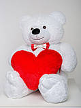 Плюшевий ведмедик із серцем Mister Medved Ренді 130 см Білий, фото 2