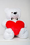 Плюшевий ведмедик із серцем Mister Medved Ренді 130 см Білий, фото 4