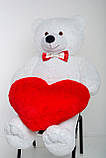 Плюшевий ведмедик із серцем Mister Medved Гаррі Білий 2 метри, фото 2