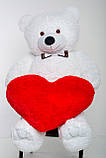 Плюшевий ведмедик із серцем Mister Medved Гаррі Білий 2 метри, фото 3