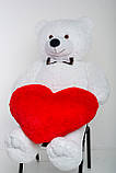 Плюшевий ведмедик із серцем Mister Medved Гаррі Білий 2 метри, фото 4