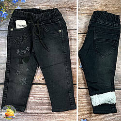 Теплі джинси на травичці для маленької дівчинки Розміри: 1,2,3,4 року (02508)
