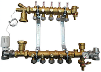 GIACOMINI Модульный коллекторный узел для теплого пола в сборе на 5 контуров Арт.R53
