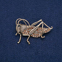 Брошка Коник золотистий метал з чорною і жовтими стразами 57х38мм + - купити біжутерію дешево оптом в інтернеті