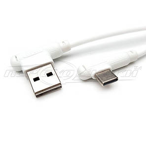 Кабель USB Type-C кутовий to USB 2.0 кутовий, силікон, білий, 1 м, фото 4
