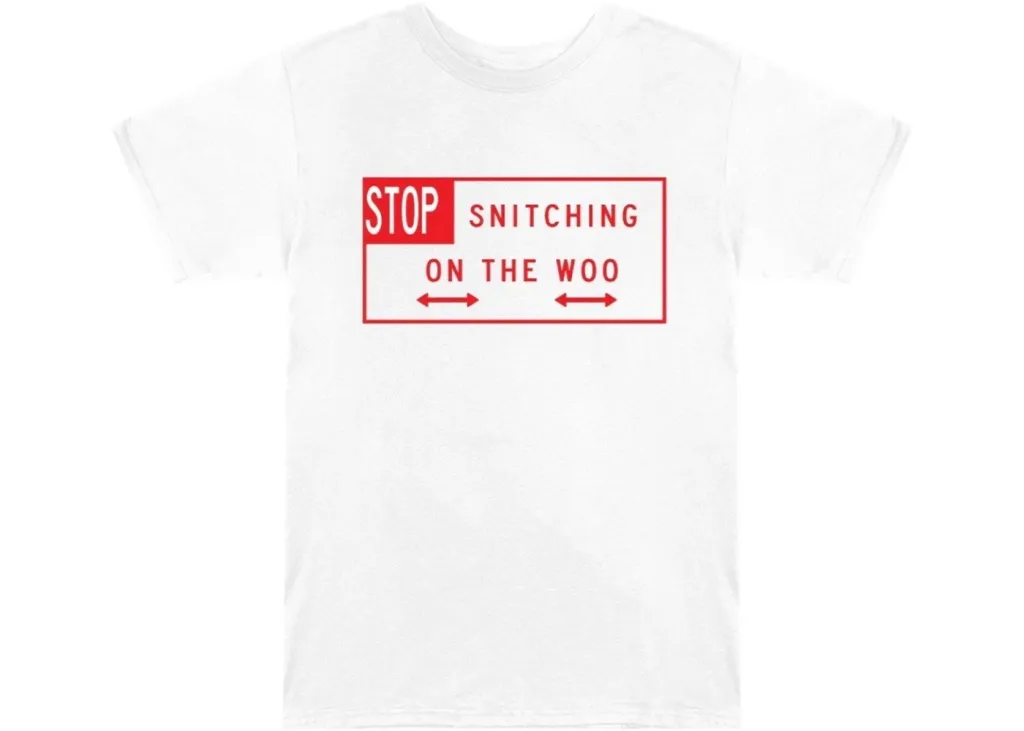 Футболка біла LOYS Pop Smoke x Vlone Stop Snitching T-Shirt White\Red XS