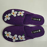 Тапочки паркетні жіночі фіолетові з вишивкою р. 37-39, 40, фото 2