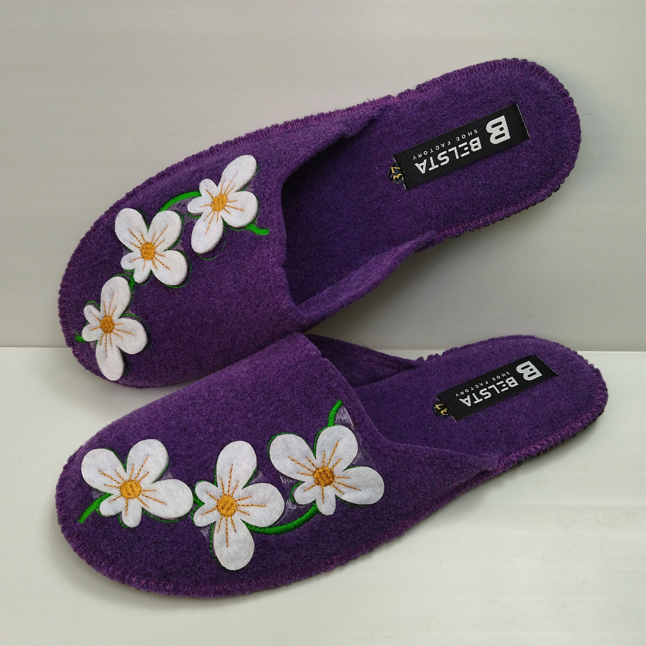 Тапочки паркетні жіночі фіолетові з вишивкою р. 37-39, 40