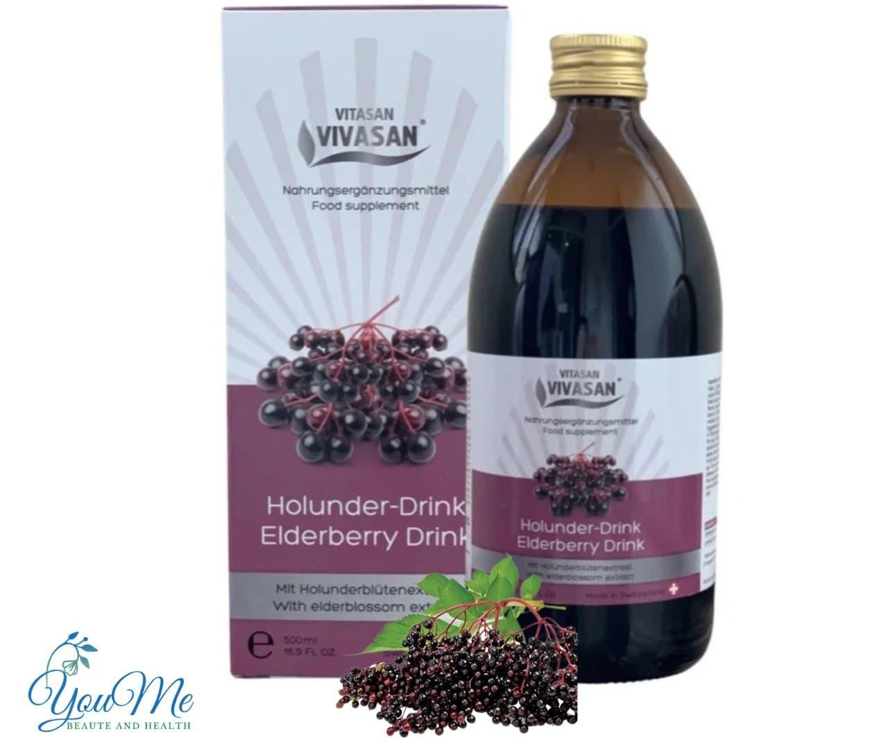 Напій «Чорна Бузина» Elderberry Drink «Вівасан», Швейцарія 500 мл