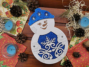 Подарункова коробка Сніговик з глітерною підложкою