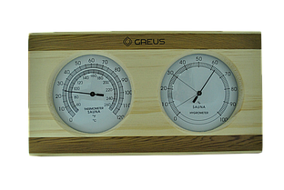 Термогігрометр Greus сосна/кедр 26х14