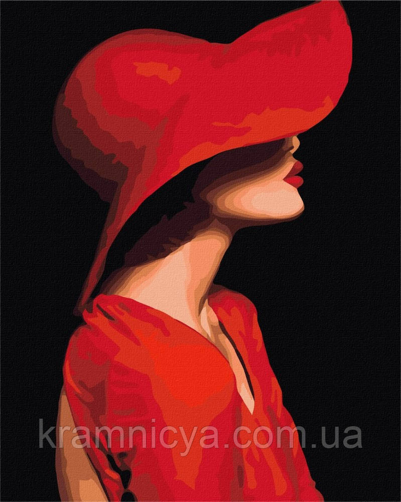 Картина за номерами Незнайомка у червоному, 40х50 Brushme (BS23572), фото 1