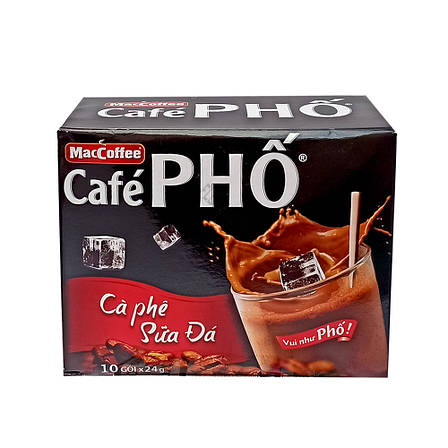 Натуральна розчинна кава Cafe PHO 3в1 10 шт.*24г Maccoffee 240 г В'єтнам, фото 2