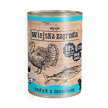 Котячий корм "Індичка з лососем", вологий корм для котів, (5х400 г) - Wiejska Zagroda
