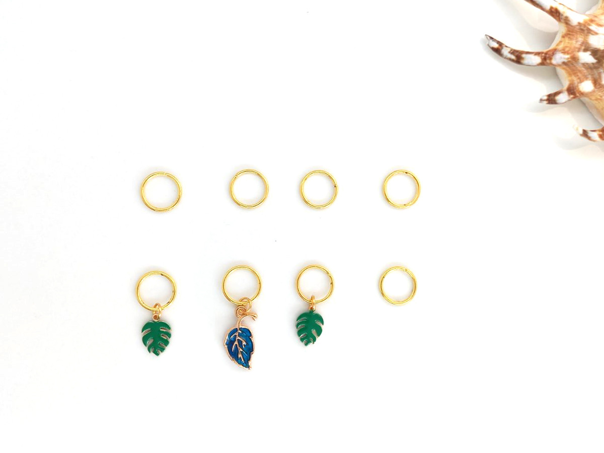 Пірсинг для волосся #155 - Осеній, золото, набір (8шт), фото 1