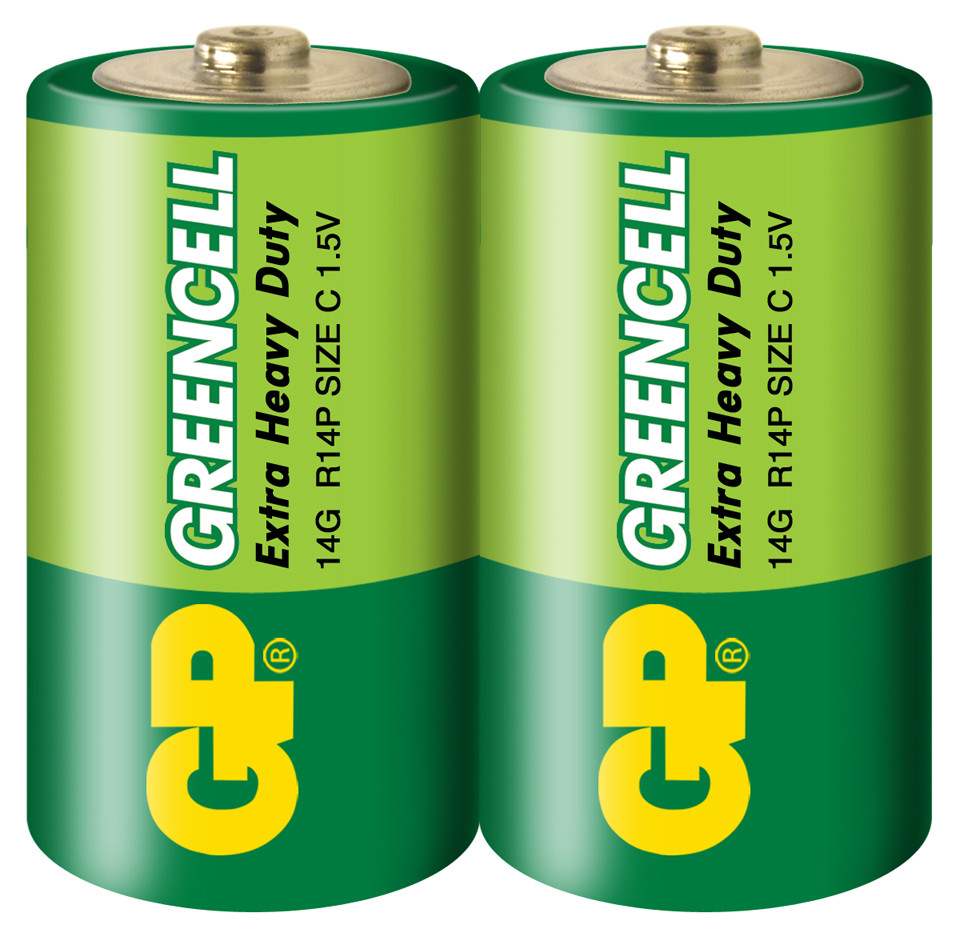 Батарейка сольова GP 14G-S2 Greencell R14 C (трей)