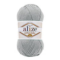 Alize Cotton Baby soft (Ализе Коттон Беби софт) 344 сірий